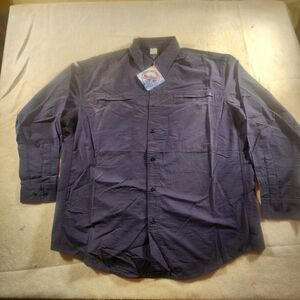 Marlboro Gear Men's Long Sleeve Button-Up Shirt in Dark Blue